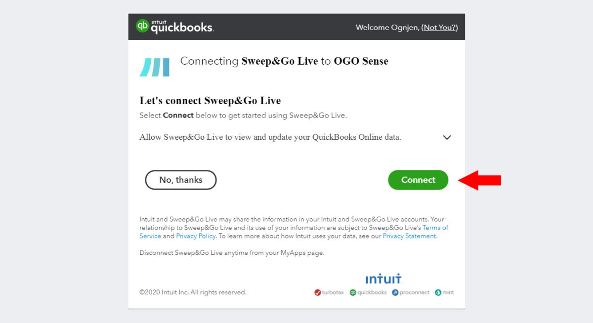 Quickbooks Online Quickbooks Online Integration Sweep&Go