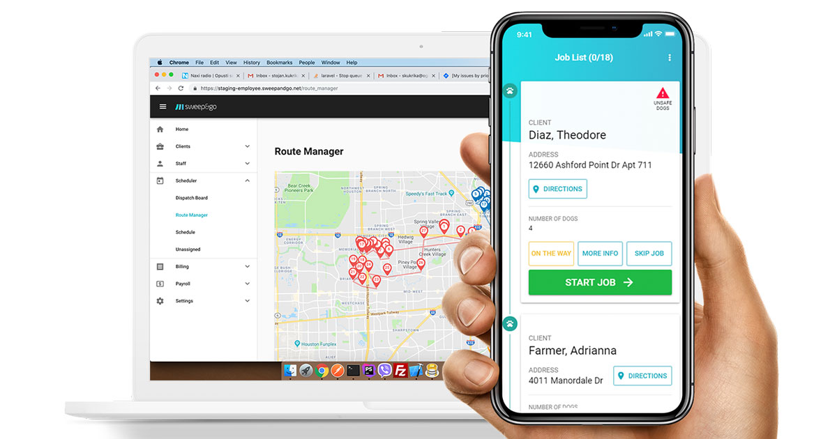 Features Overview Pooper Scooper App Sweep&Go
