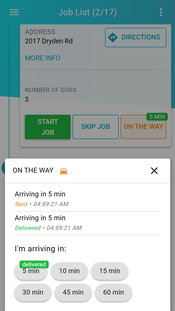 On-the-way-notifications