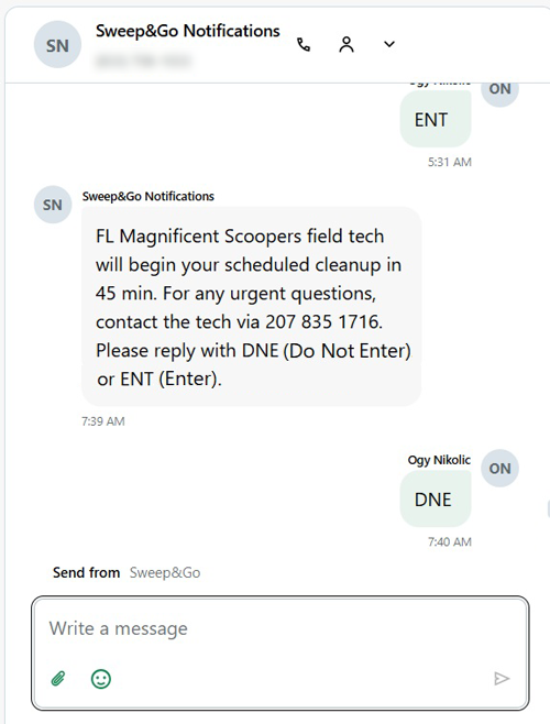 On-the-way-text-message-