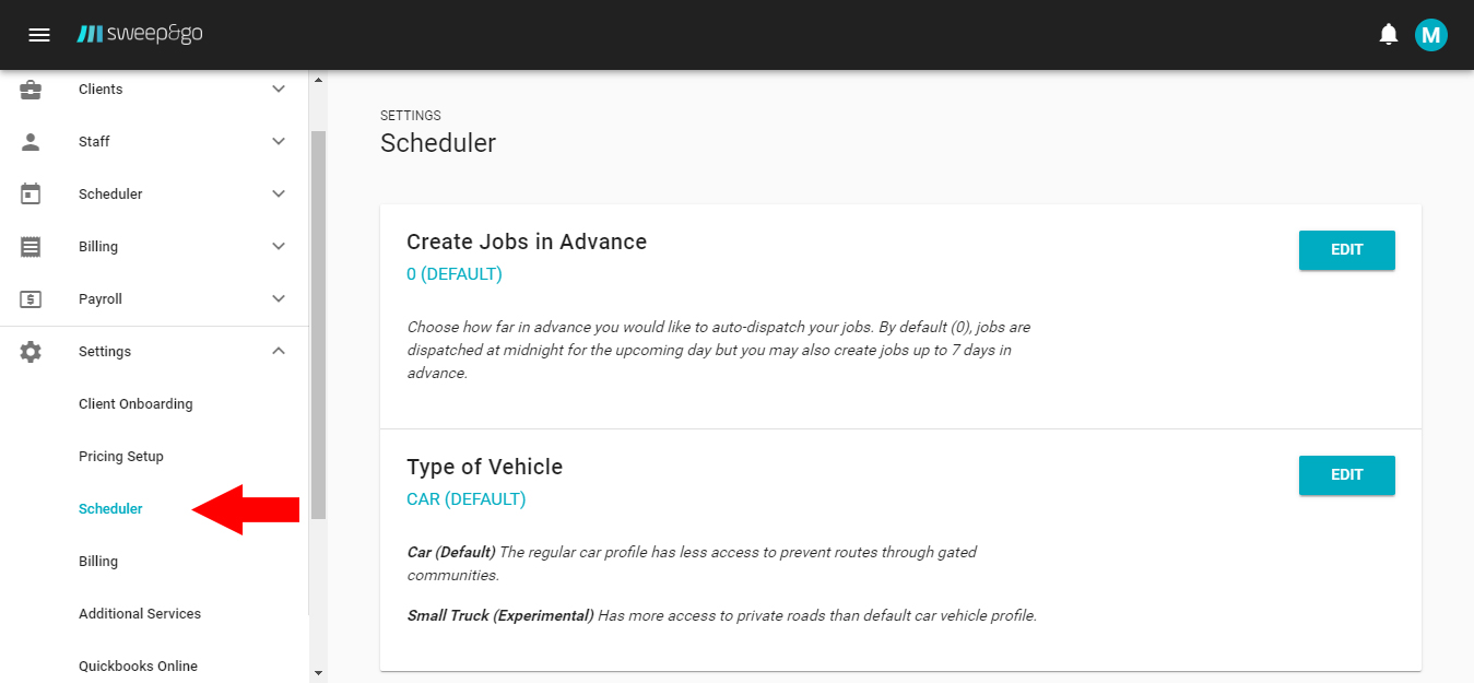 Scheduler-Settings