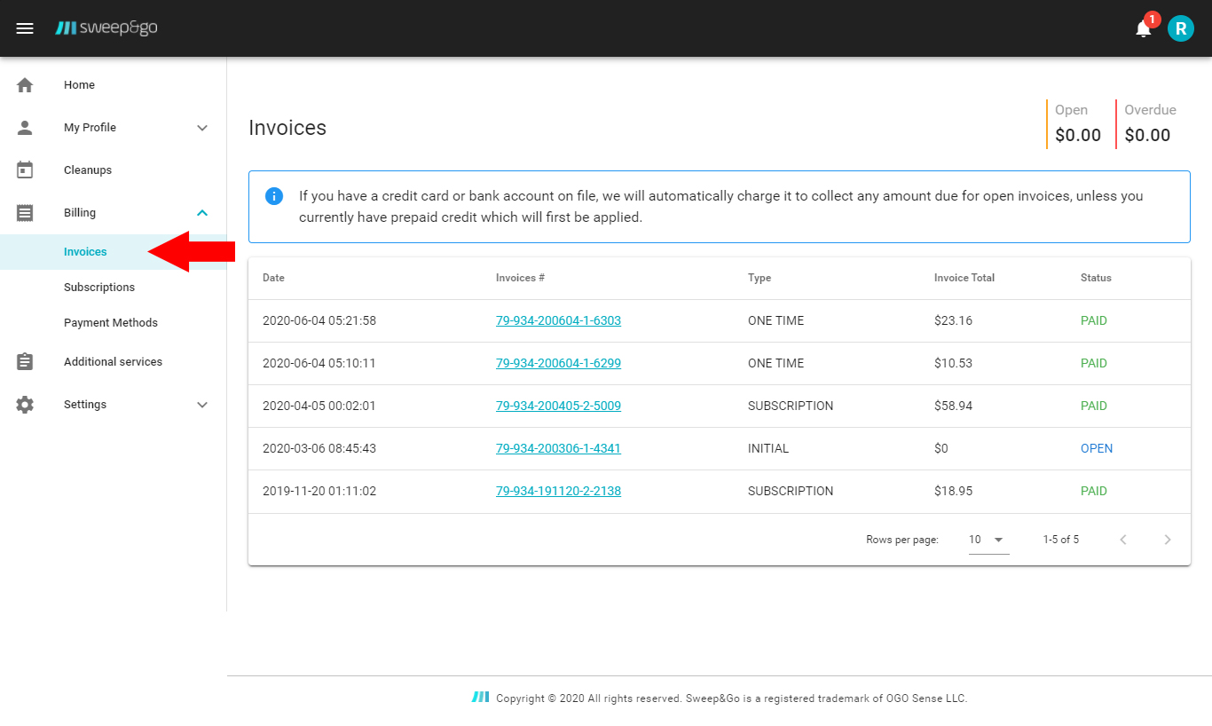 List-of-invoices