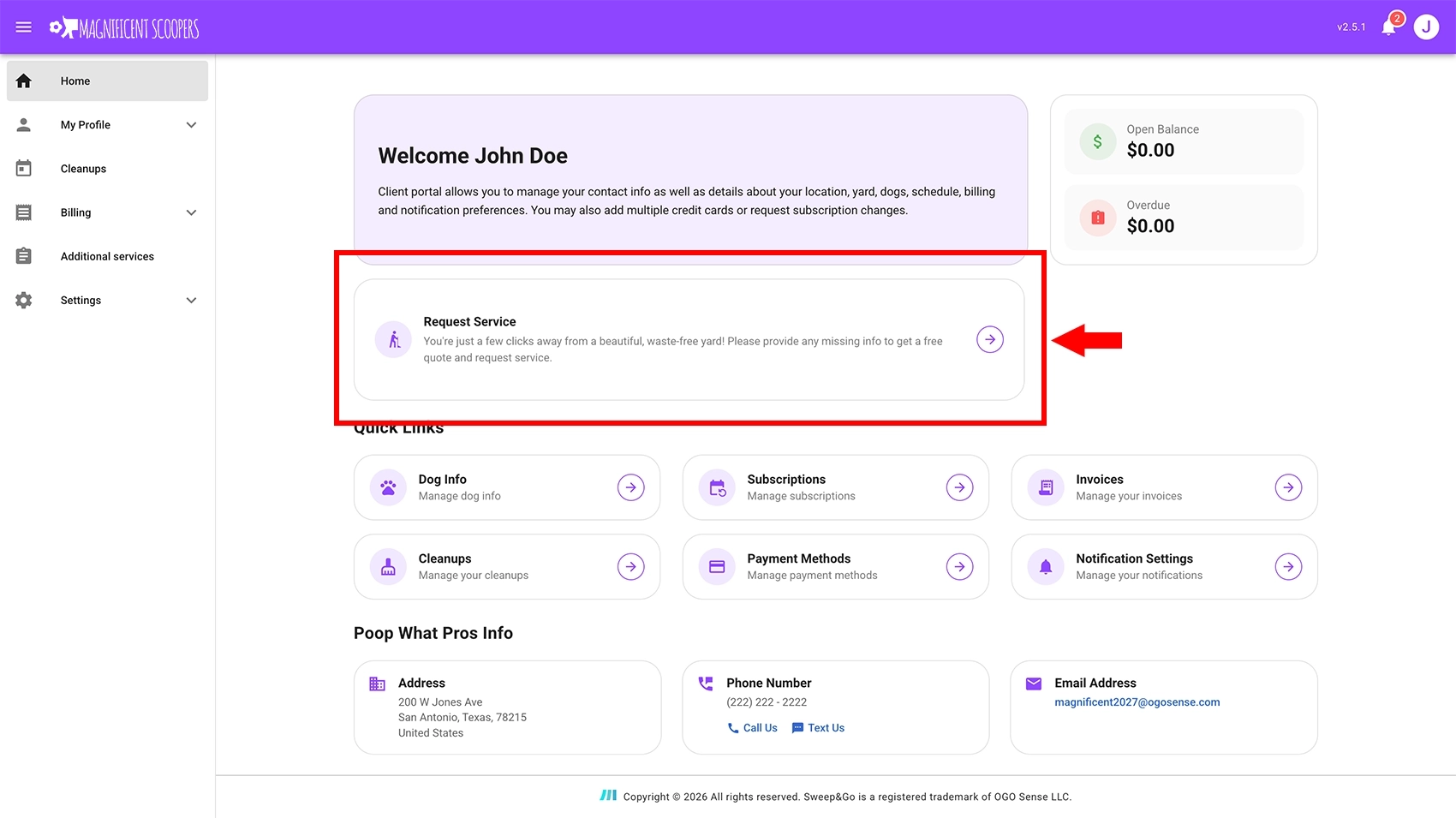 How former clients request service via client portal
