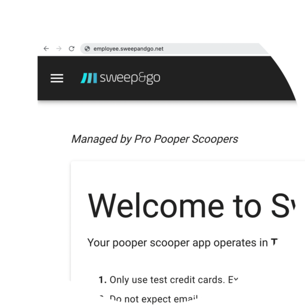 Franchise Portal Pooper Scooper App Sweep&Go