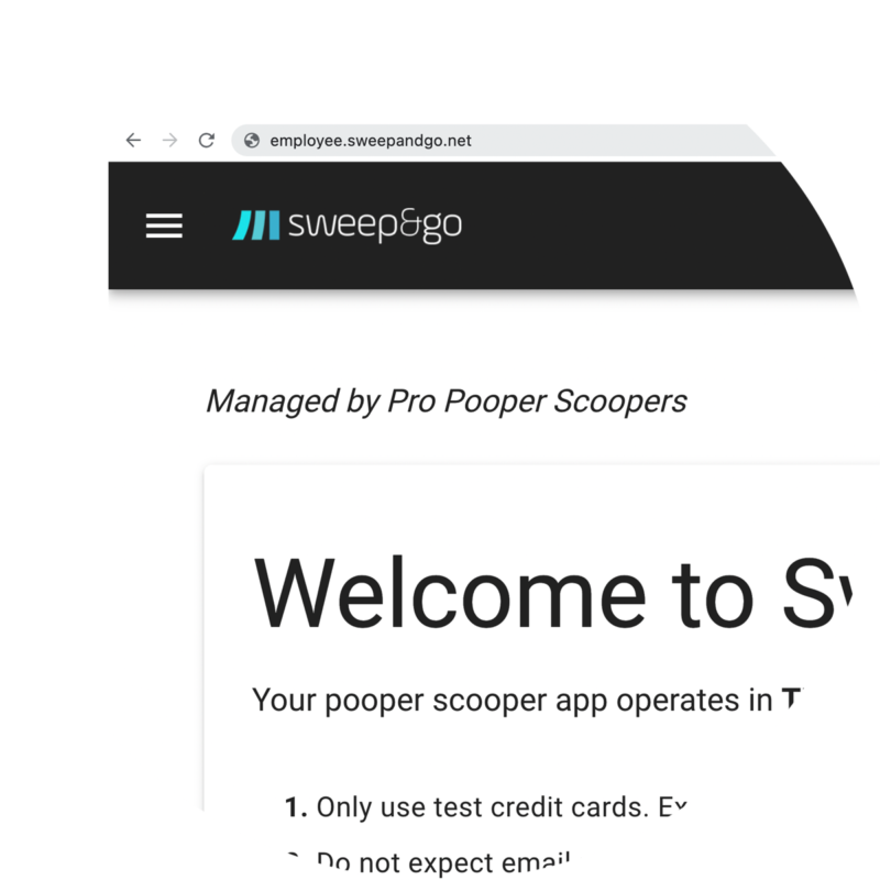 Franchise Portal Pooper Scooper App Sweep&Go